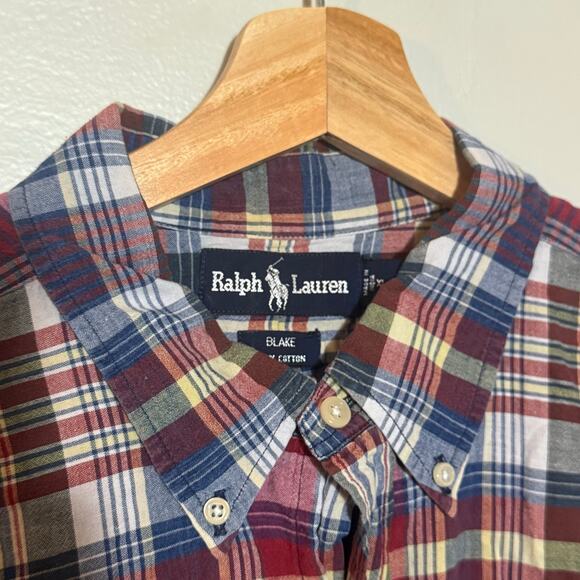 Vintage Men's Size XL Blake 100% Cotton Plaid Short Sleeve Polo Ralph Lauren - Picture 6 of 6